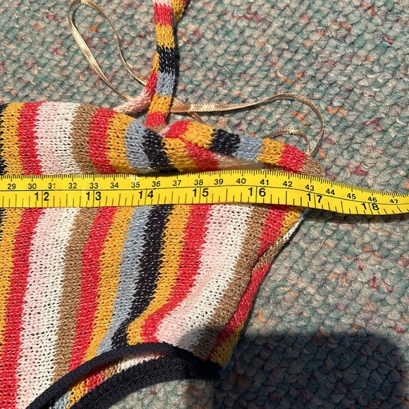 NWT Zara size Large multi coloured striped jumpsuit with side cutouts - Picture 8 of 11